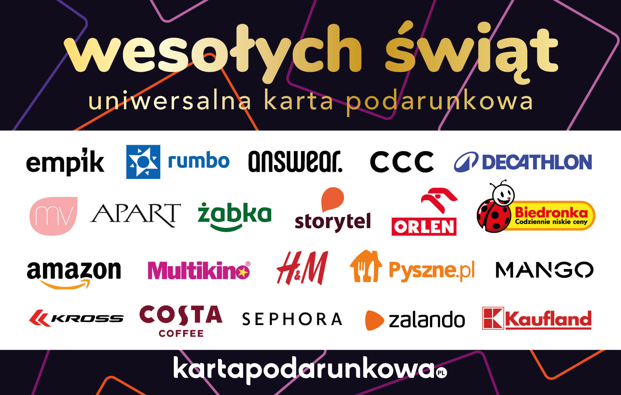 Wesołych Świąt karta podarunkowa