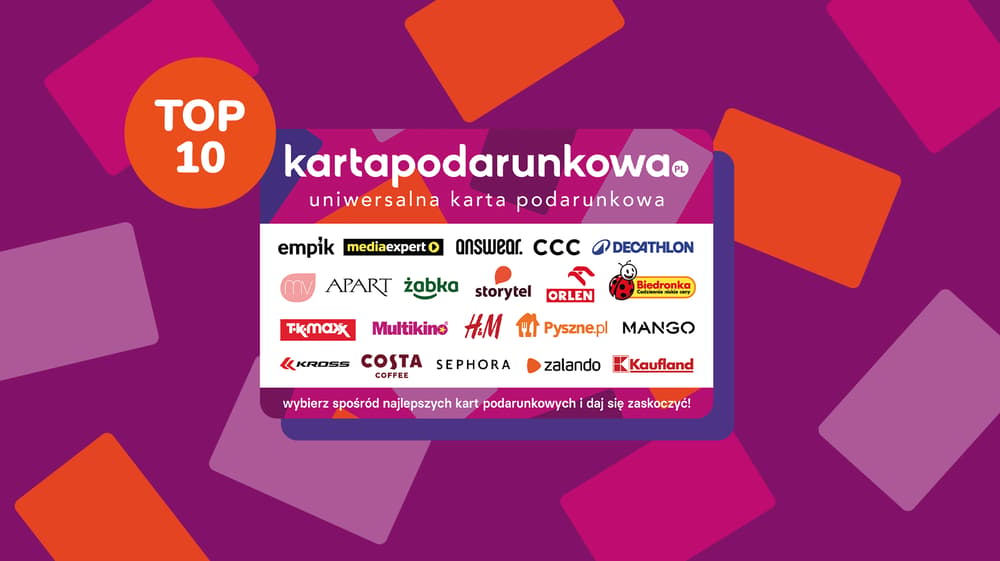 Top 10 najpopularniejszych kart podarunkowych