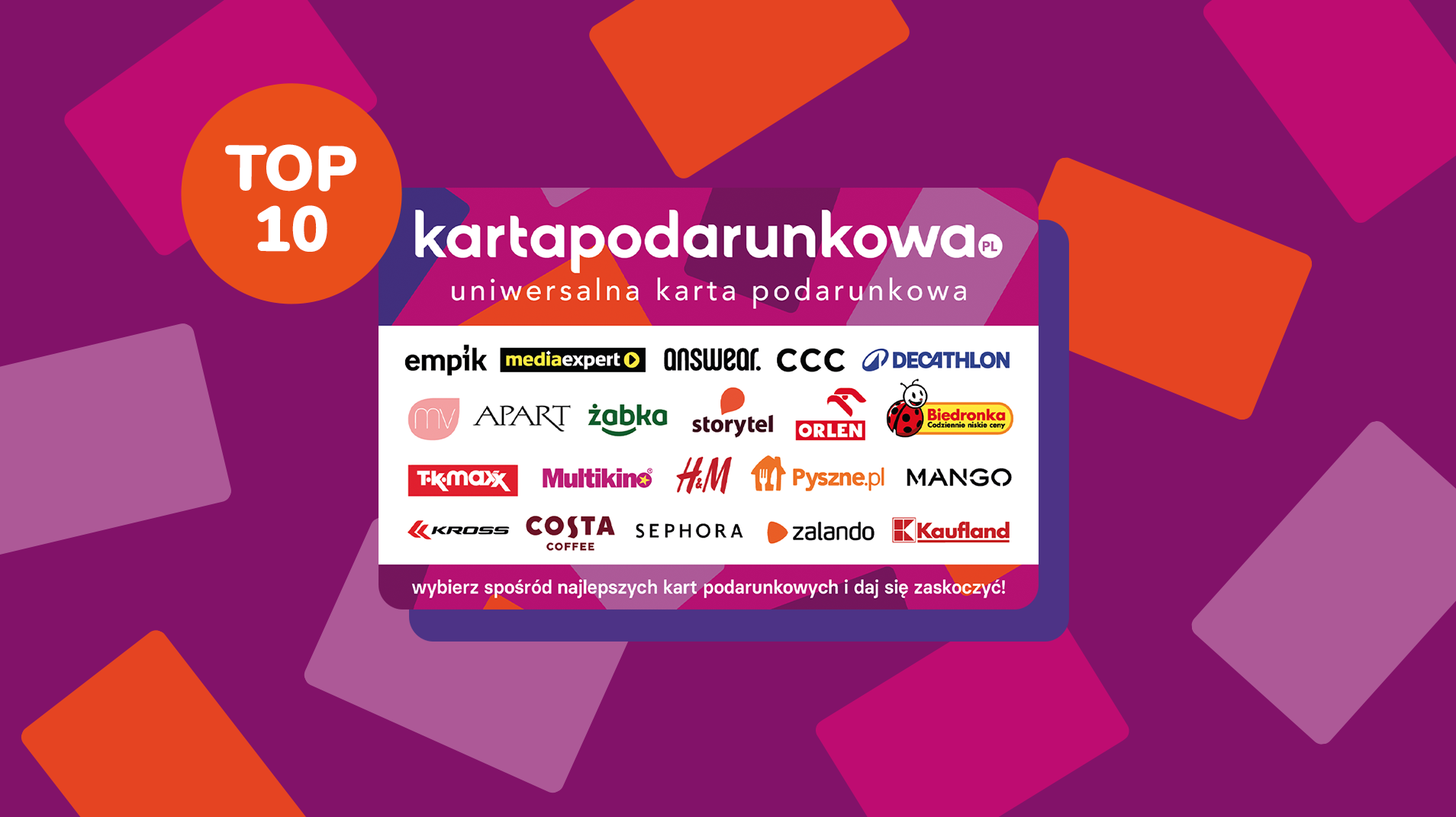 Top 10 najpopularniejszych kart podarunkowych