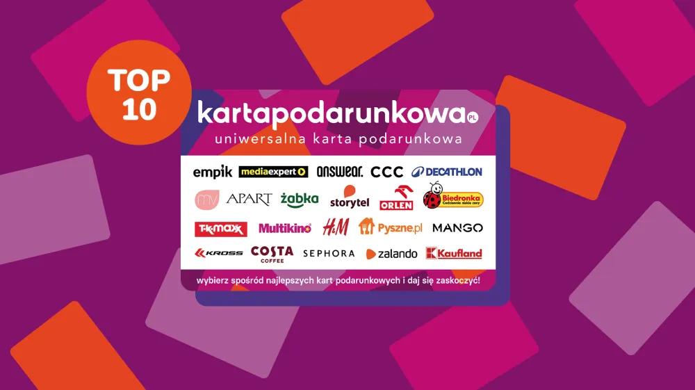 Top 10 najpopularniejszych kart podarunkowych